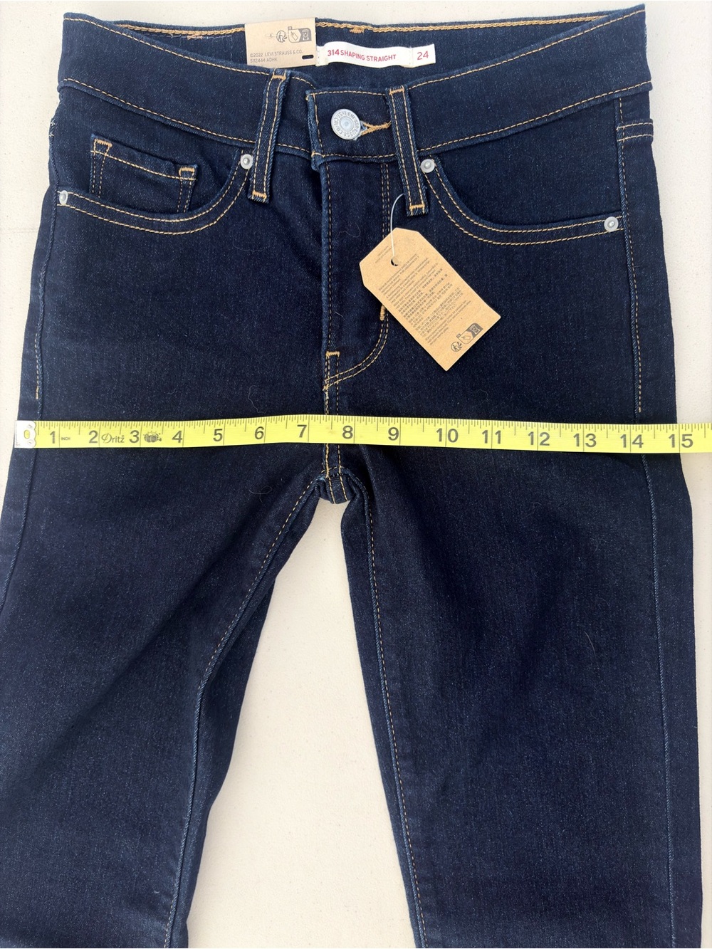 Levi’s 314 Shaping Straight Jeans W24 L32 Slim Straight Size 24 - Picture 13 of 16
